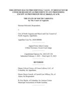 S C Court of Appeals reverses lower court #39 s judgment in North Augusta