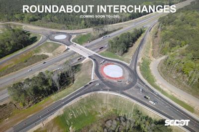 Dual roundabouts open off Exit 187, I-26 widens