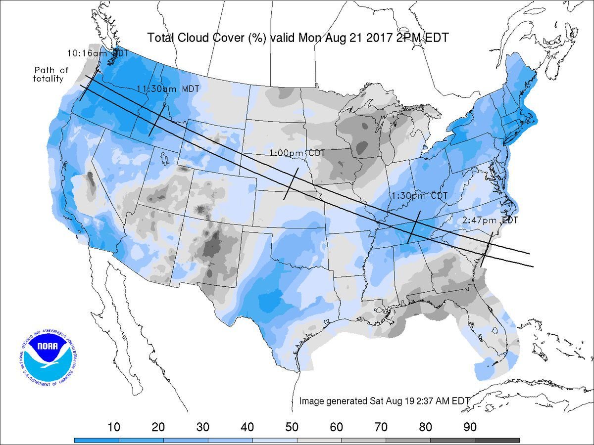 Monday Eclipse Forecast For Charleston Iffy As Cloud Cover Is Expected ...