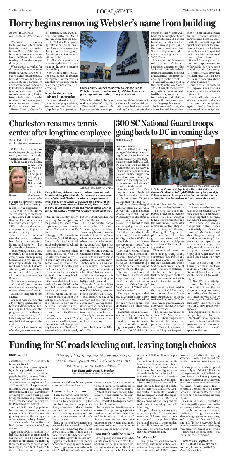 Page A15 | E‑Paper – The Post and Courier | Full Digital SC’s Top Newspaper