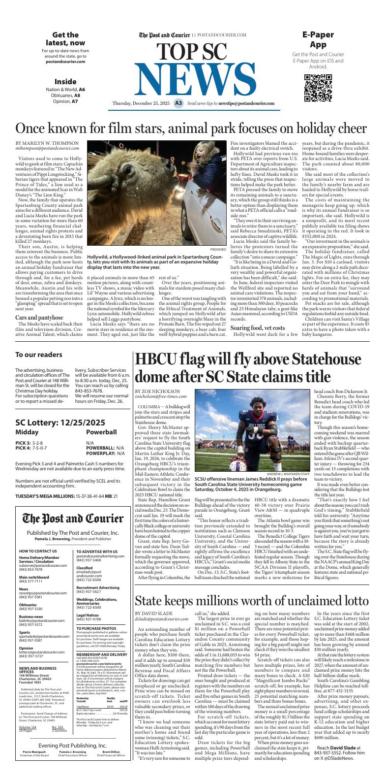 Page A3 | E‑Paper – The Post and Courier | Full Digital SC’s Top Newspaper