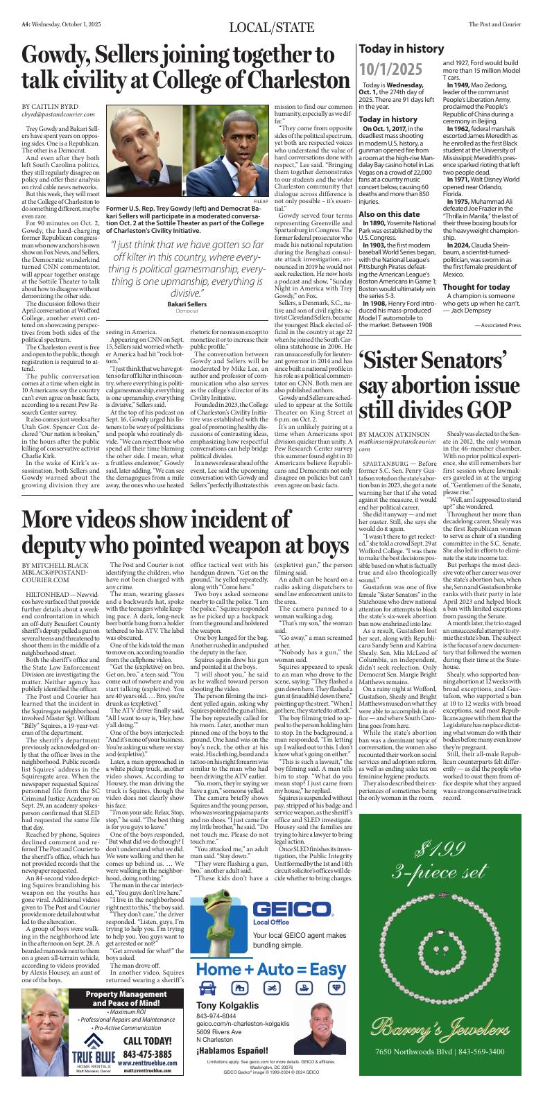 Page A4 | E‑Paper – The Post and Courier | Full Digital SC’s Top Newspaper