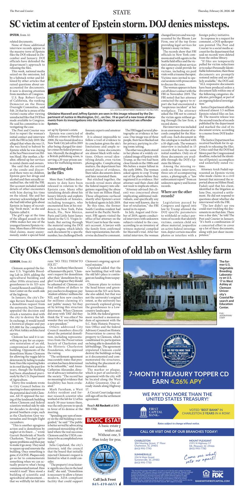 Page A9 | E‑Paper – The Post and Courier | Full Digital SC’s Top Newspaper