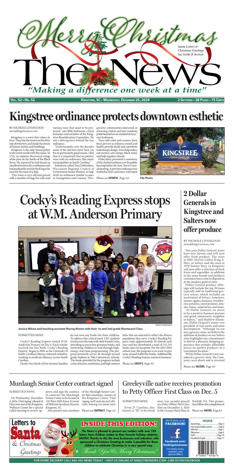 Page A1 | Kingstree News E-Paper | Postandcourier.com