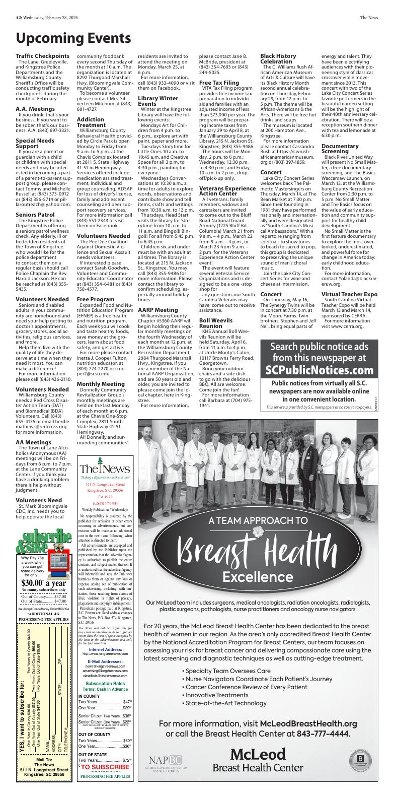 Page A2 Kingstree News EPaper