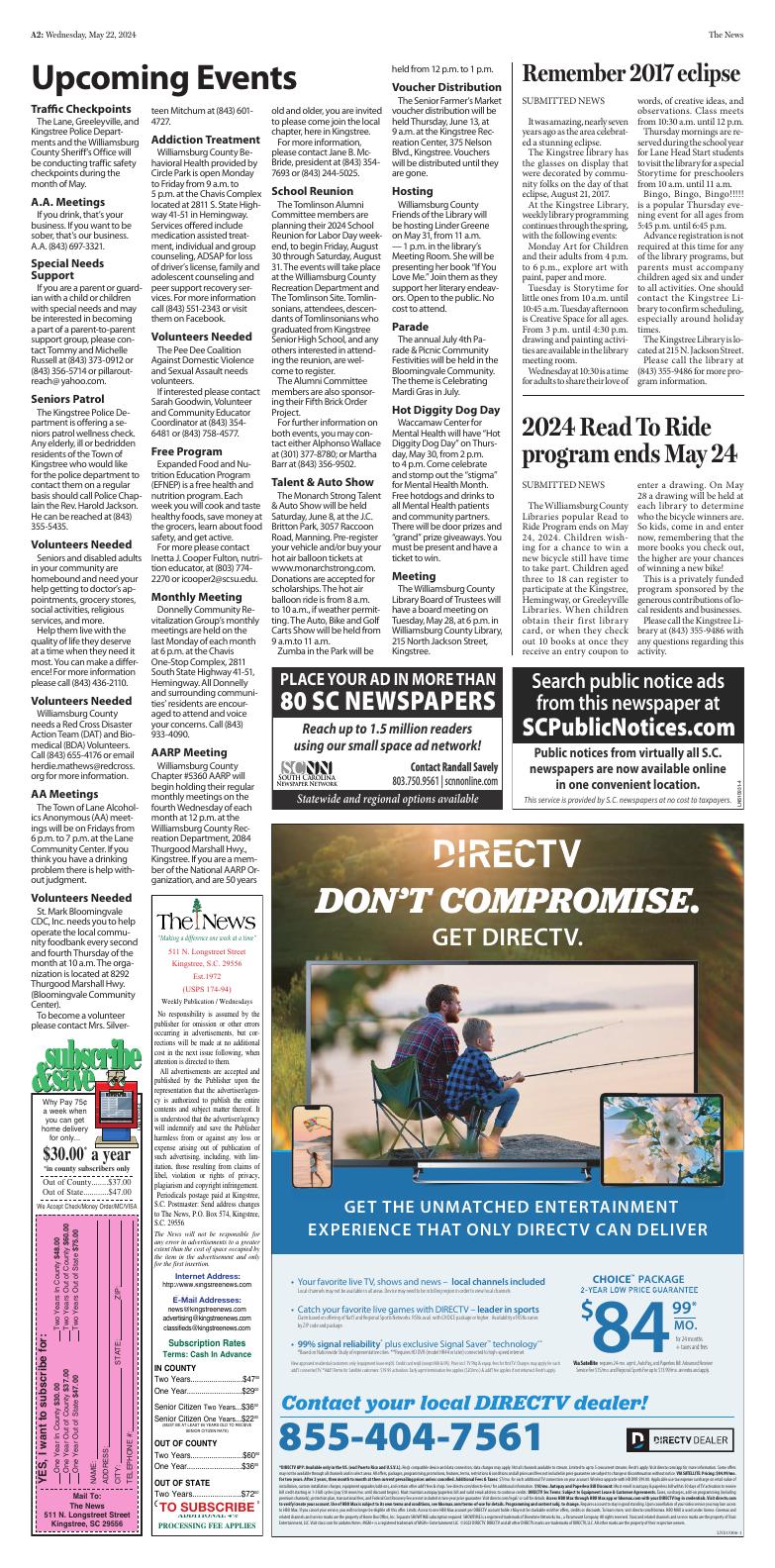 Page A2 | Kingstree News E-Paper | postandcourier.com