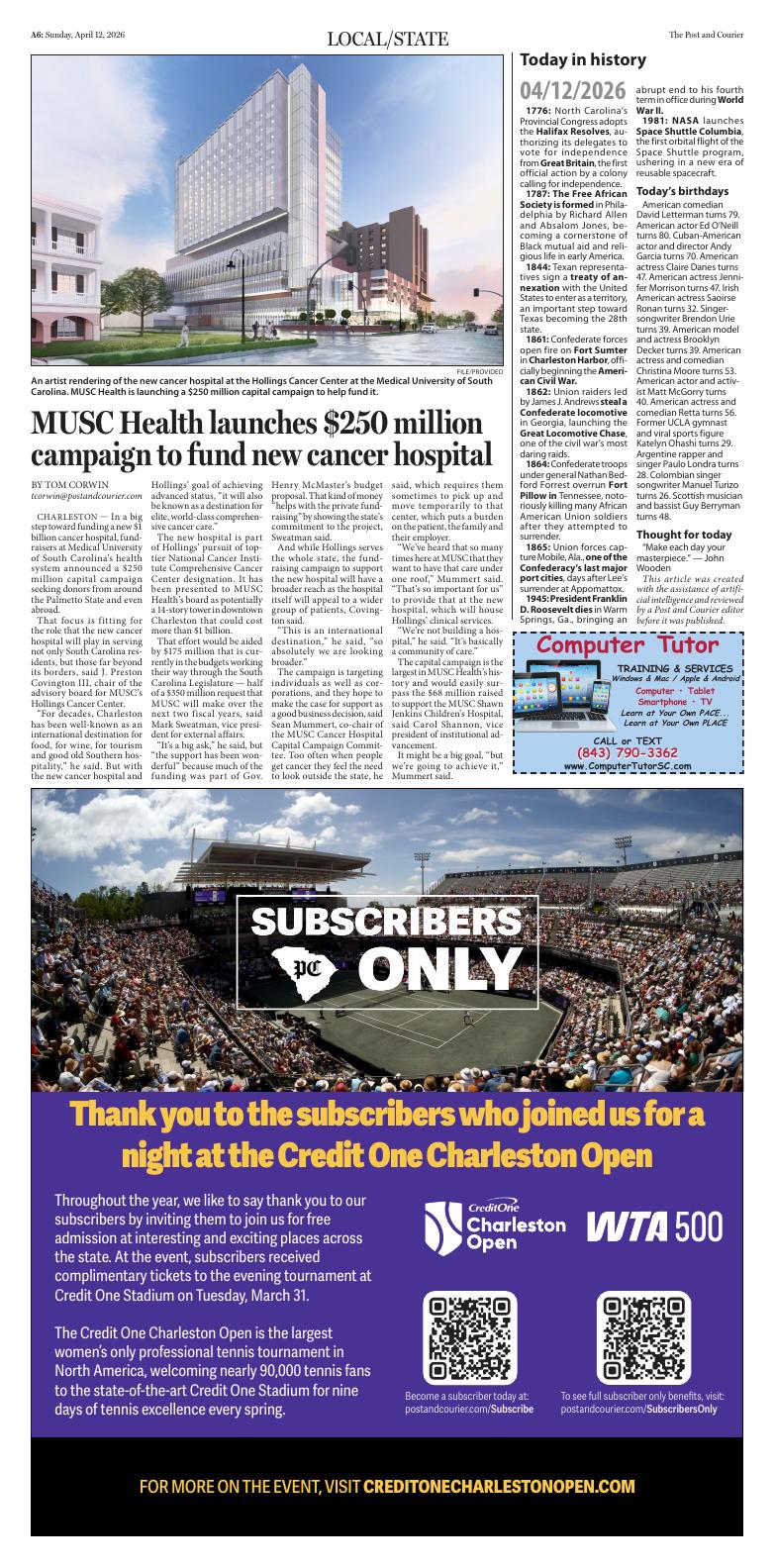Page A6 | E‑Paper – The Post and Courier | Full Digital SC’s Top Newspaper