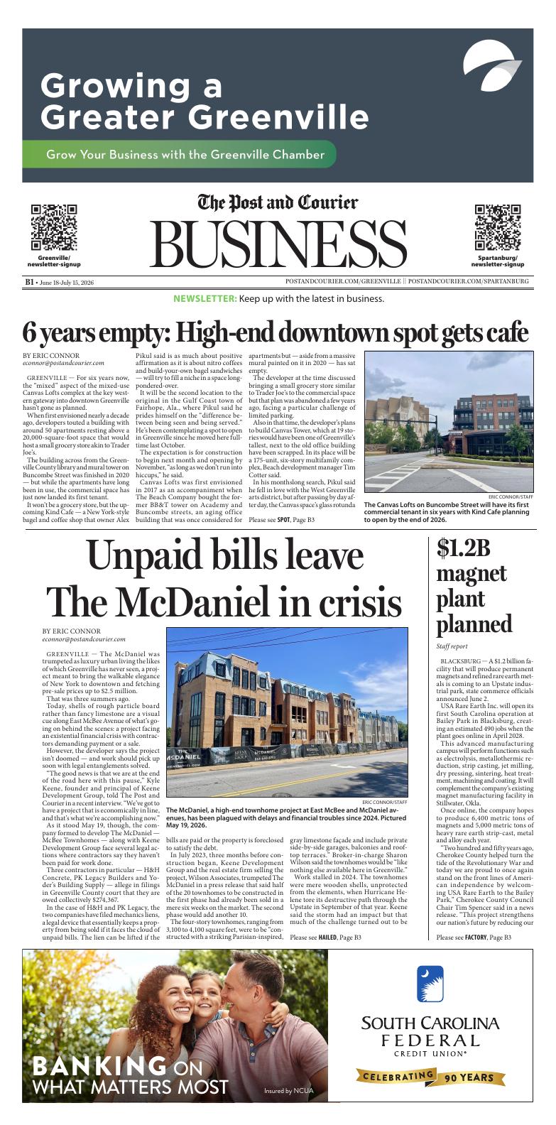 Page B1 | Post and Courier Greenville Monthly Edition