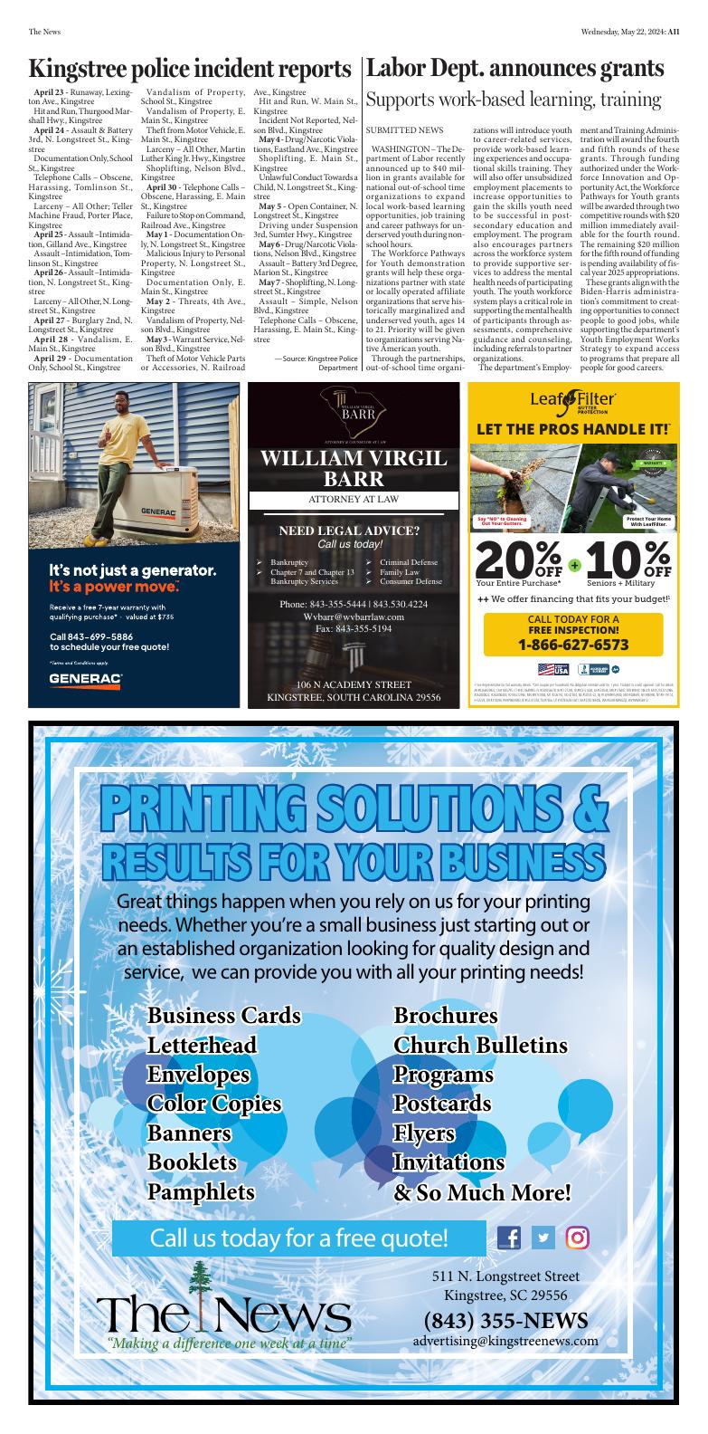 Page A11 Kingstree News EPaper