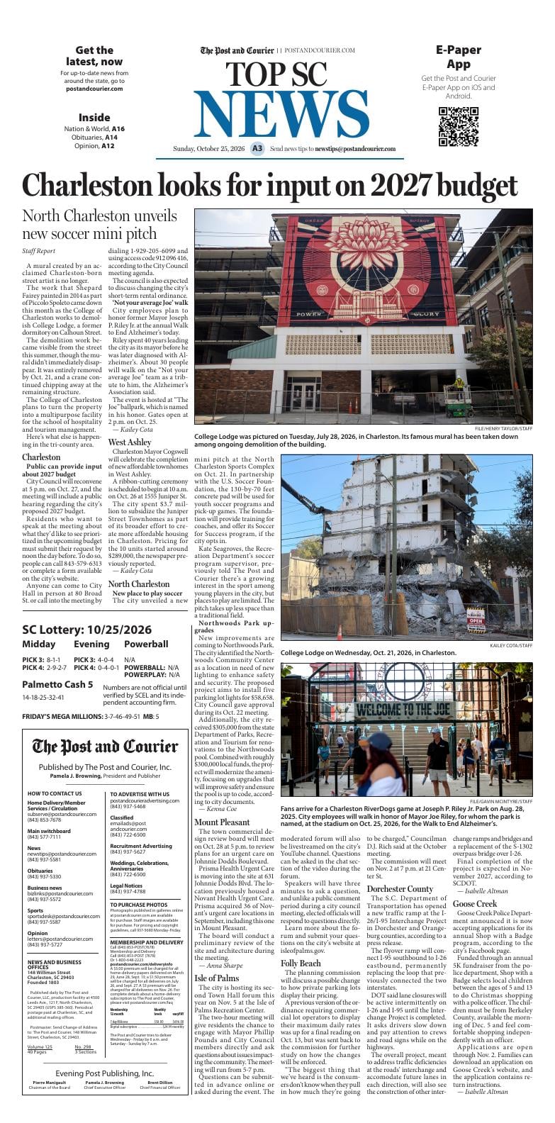 K2 Addition Pdf Page A3 | E‑Paper – The Post and Courier | Full Digital SC’s Top Newspaper