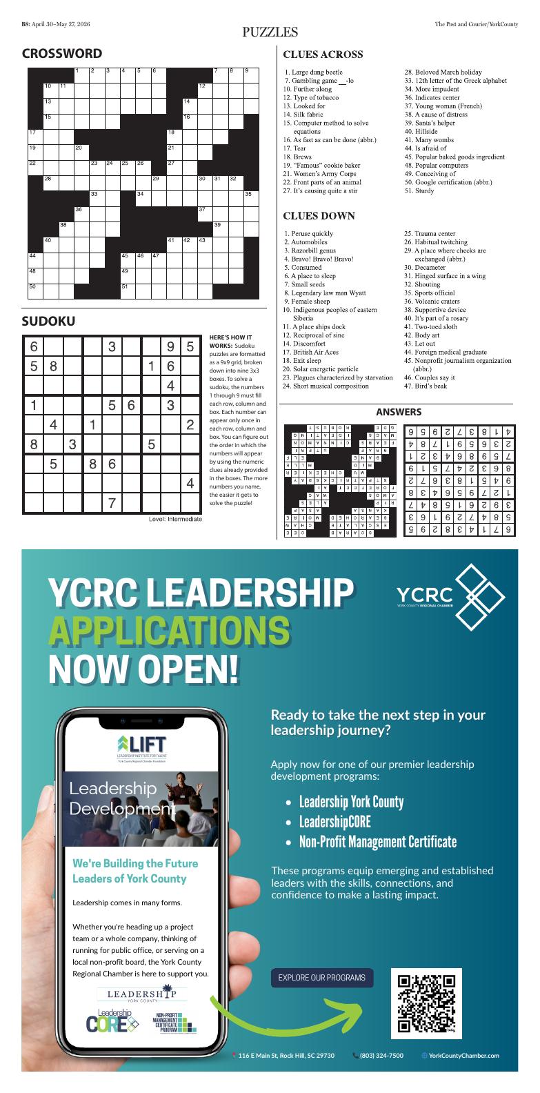 type of tobacco crossword Page B8