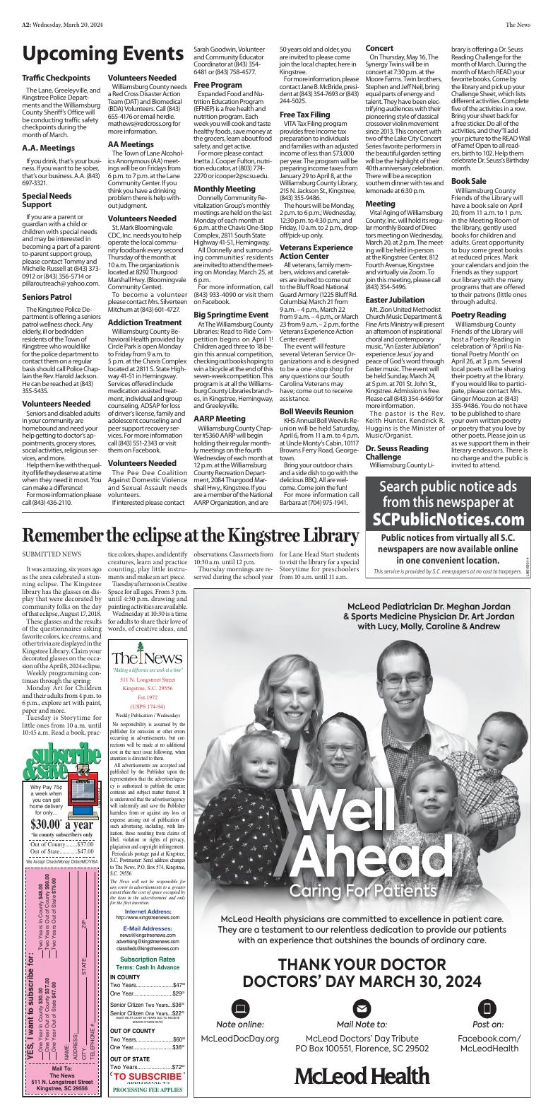 Page A2 Kingstree News EPaper