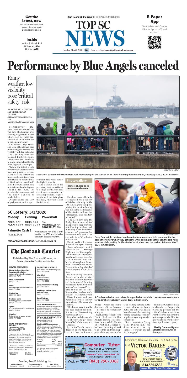 Page A3 | E‑Paper – The Post and Courier | Full Digital SC’s Top Newspaper