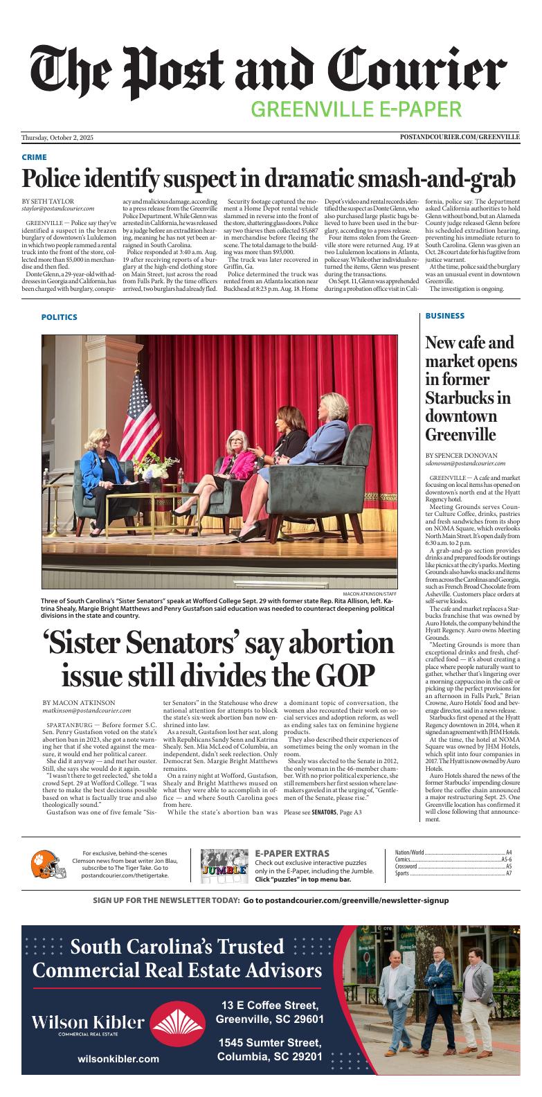 Page a1 | the post and courier greenville e-paper