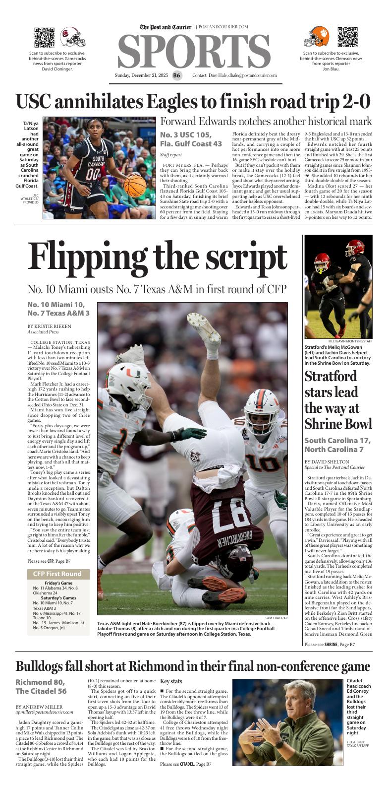 Page B6 | E‑Paper – The Post and Courier | Full Digital SC’s Top Newspaper