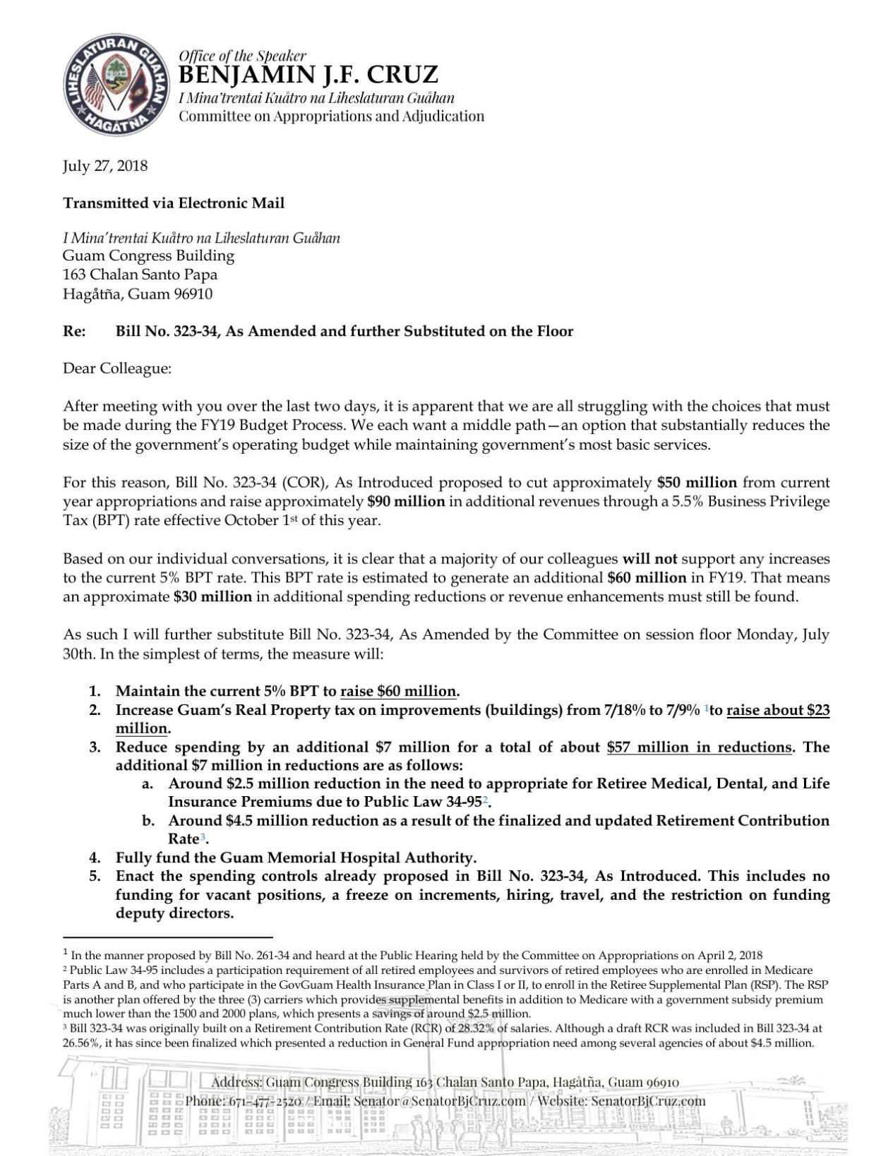 Speaker's "Dear Colleague" Letter | | Postguam.com