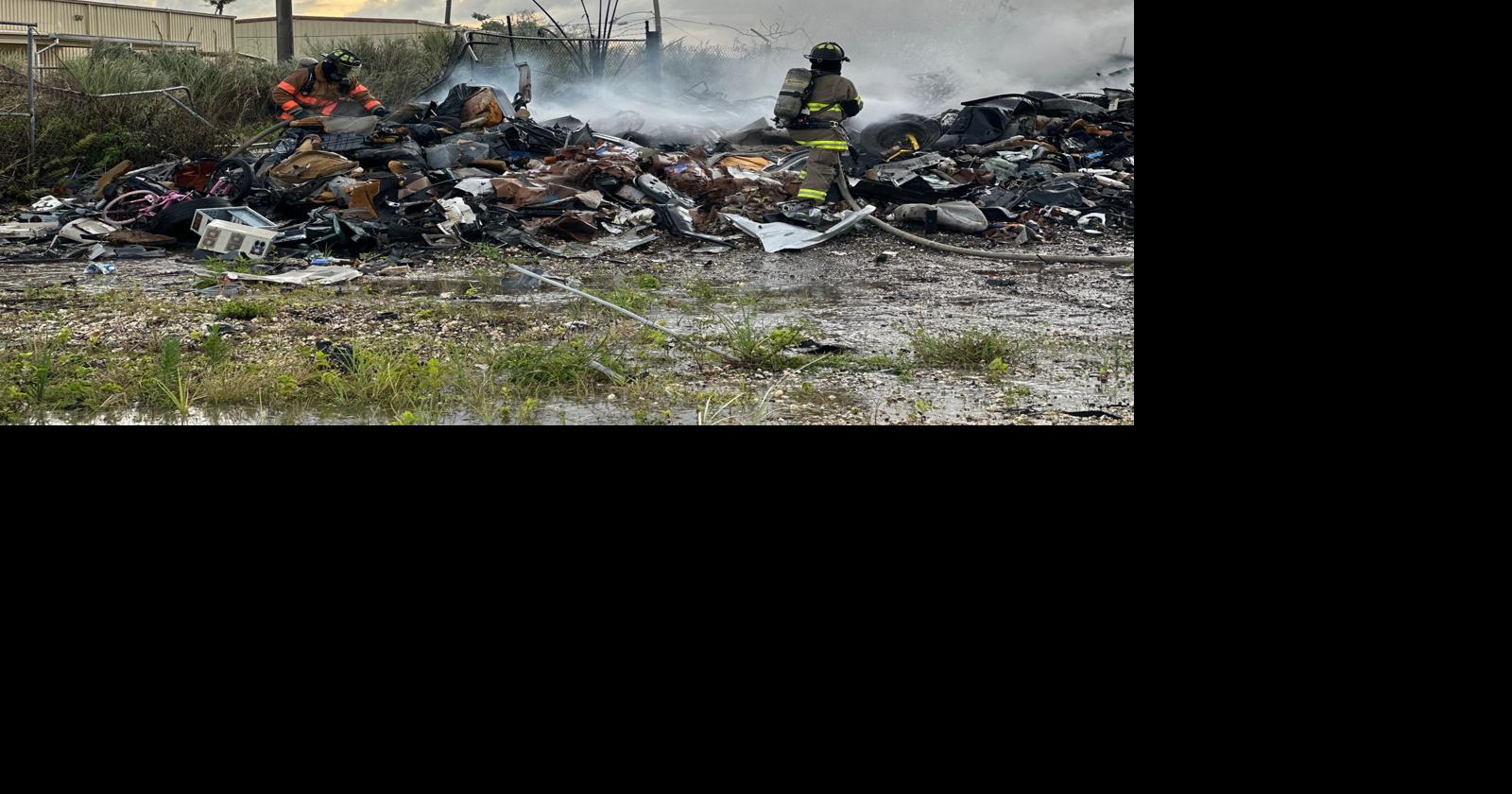 GFD responds to auto parts and debris fire in Harmon junkyard | Local ...