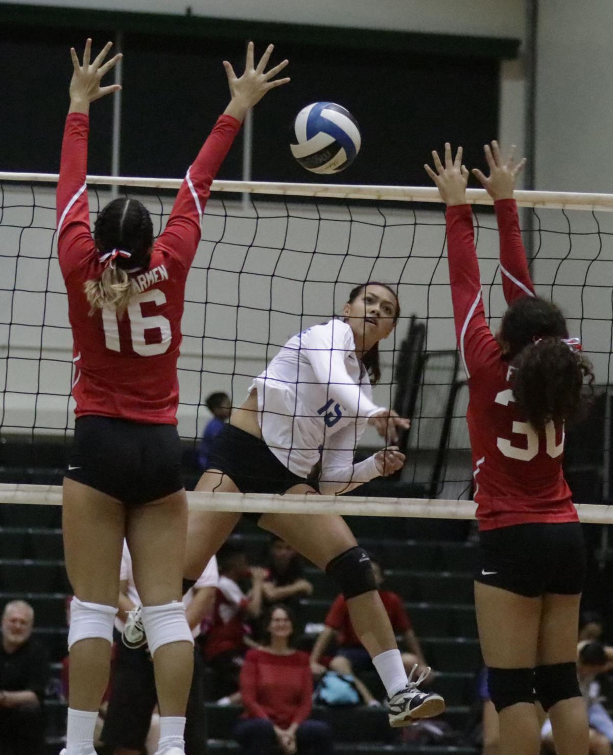 notre dame defends volleyball title guam sports