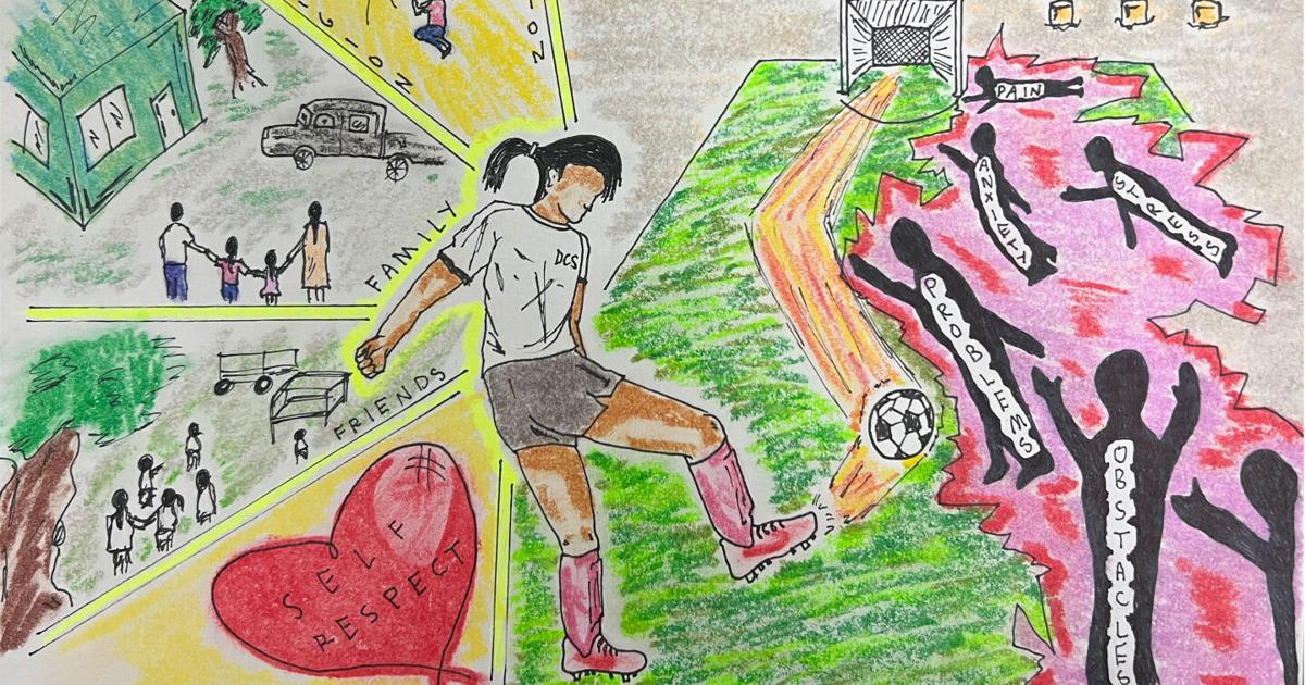 Young soccer players, artists award at soccer training day