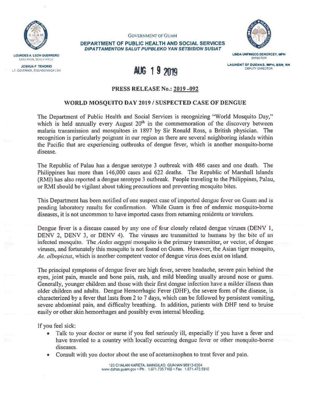 Public Health Press Release Guam News 4665