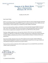 San Nicolas letter to Sen. Terlaje