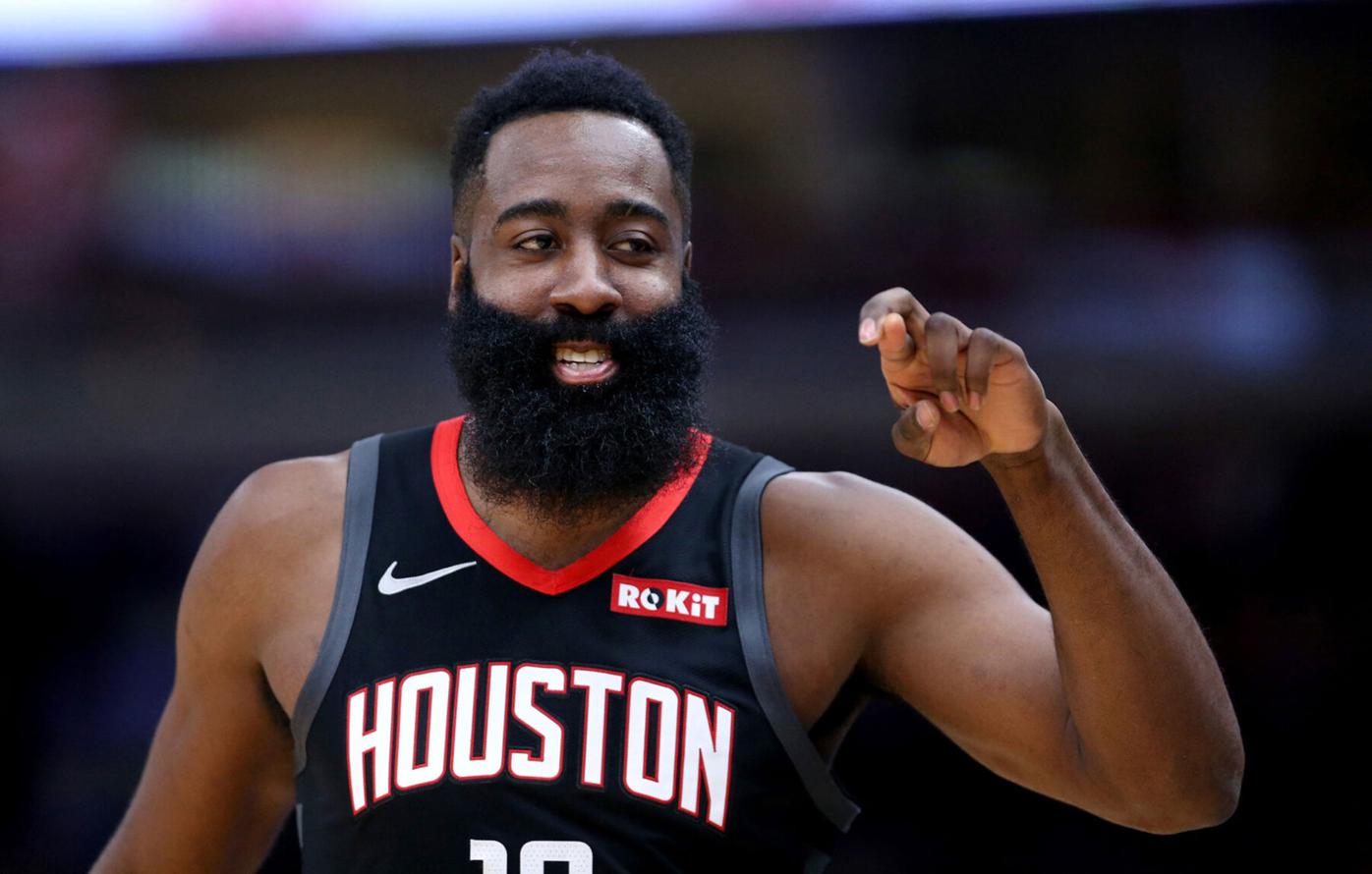 James Harden of the Houston Rockets wearing a traditional Chinese