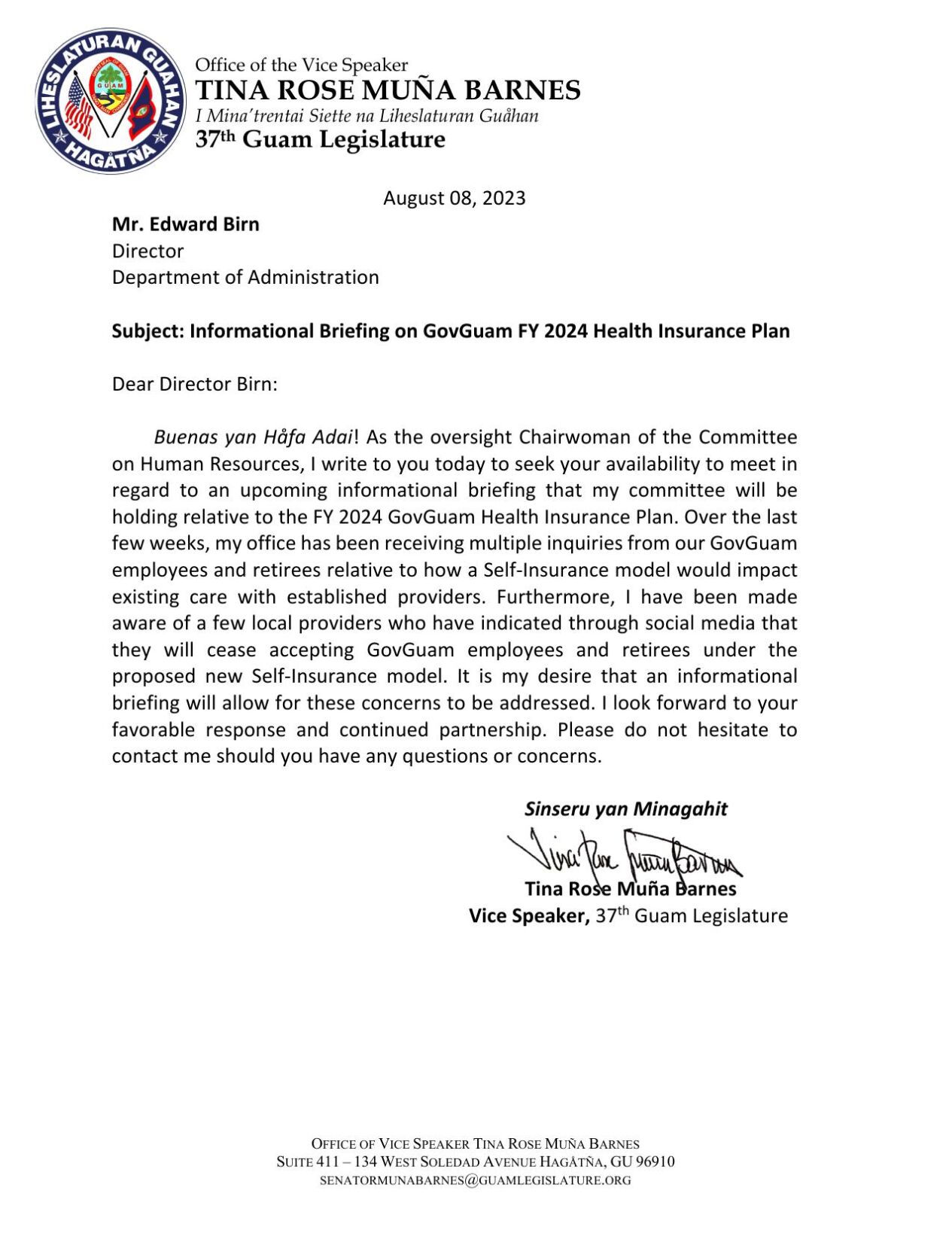 08.08.23 Informational Briefing on GovGuam FY 2024 Health Insurance