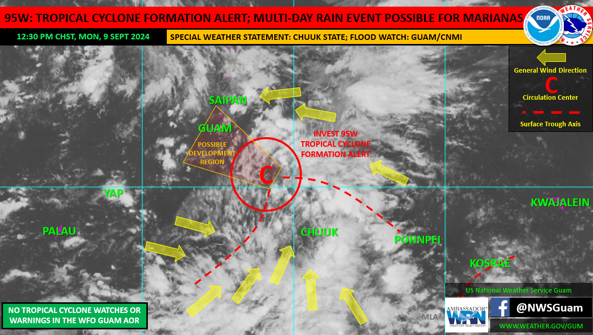 Invest 95W likely to pass Tuesday as tropical depression | Local News ...