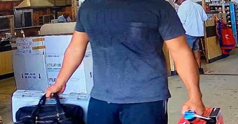 Police: Man caught on camera stealing from hardware store captured ...
