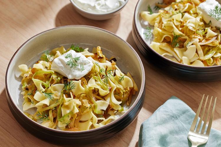Cabbage with noodles and dill evokes cozy memories of Grandma's cooking