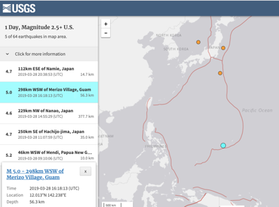 Another Earthquake This Morning Third In Two Days Guam News Postguam Com 5.1 magnitude tremor strikes near us military island. another earthquake this morning