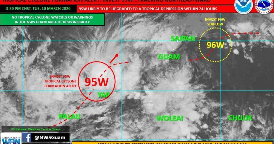 NWS: Tropical disturbance tracking toward Marianas