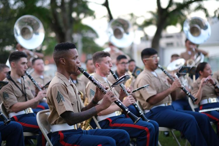 Marine band wows the crowd in the island #39 s capital Guam News