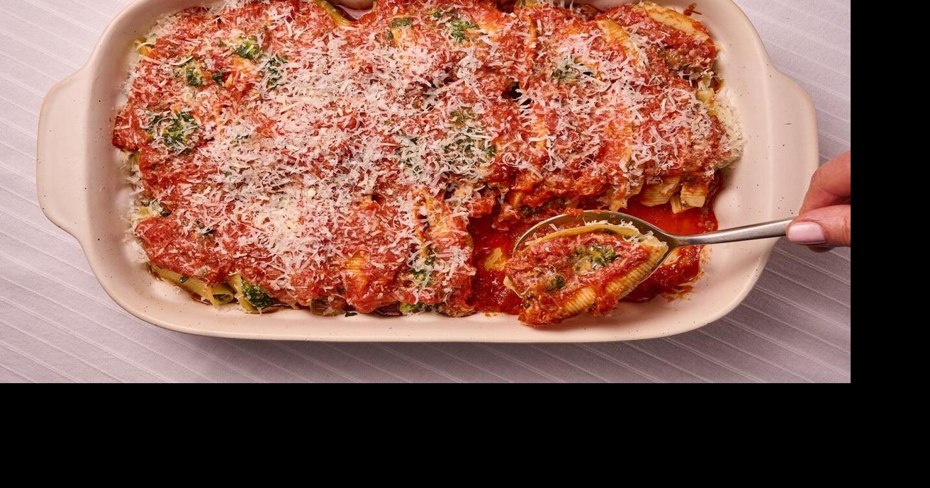 These stuffed shells make a festive crowd-pleaser that’s low on effort ...