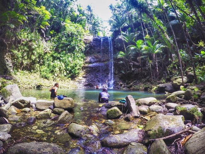 Journey to secluded San Carlos Falls and Swim Hole