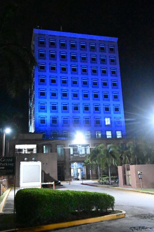 Bank of Guam lights up in blue Guam Business