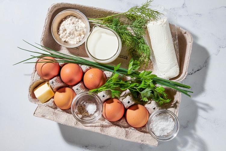 Baked eggs with goat cheese make a fine brunch or dinner