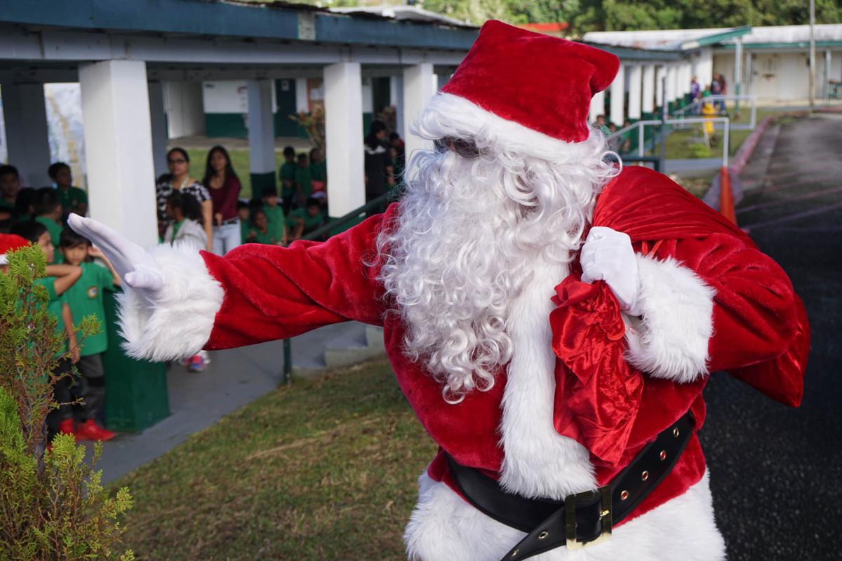 Santa brings school supplies cheer