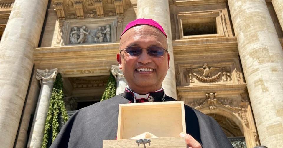Archbishop Jimenez blessed by Pope Leo XIV during Mass celebrating unity in faith