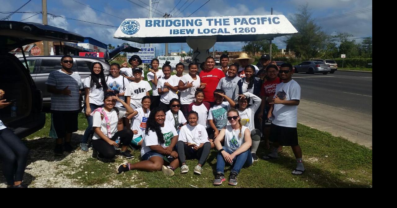JFK students clean up area near Hemlani Apartments Guam News