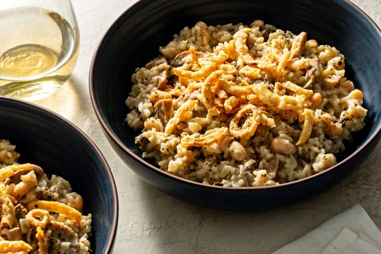 This pantry-friendly mushroom, white bean and rice skillet is all about umami