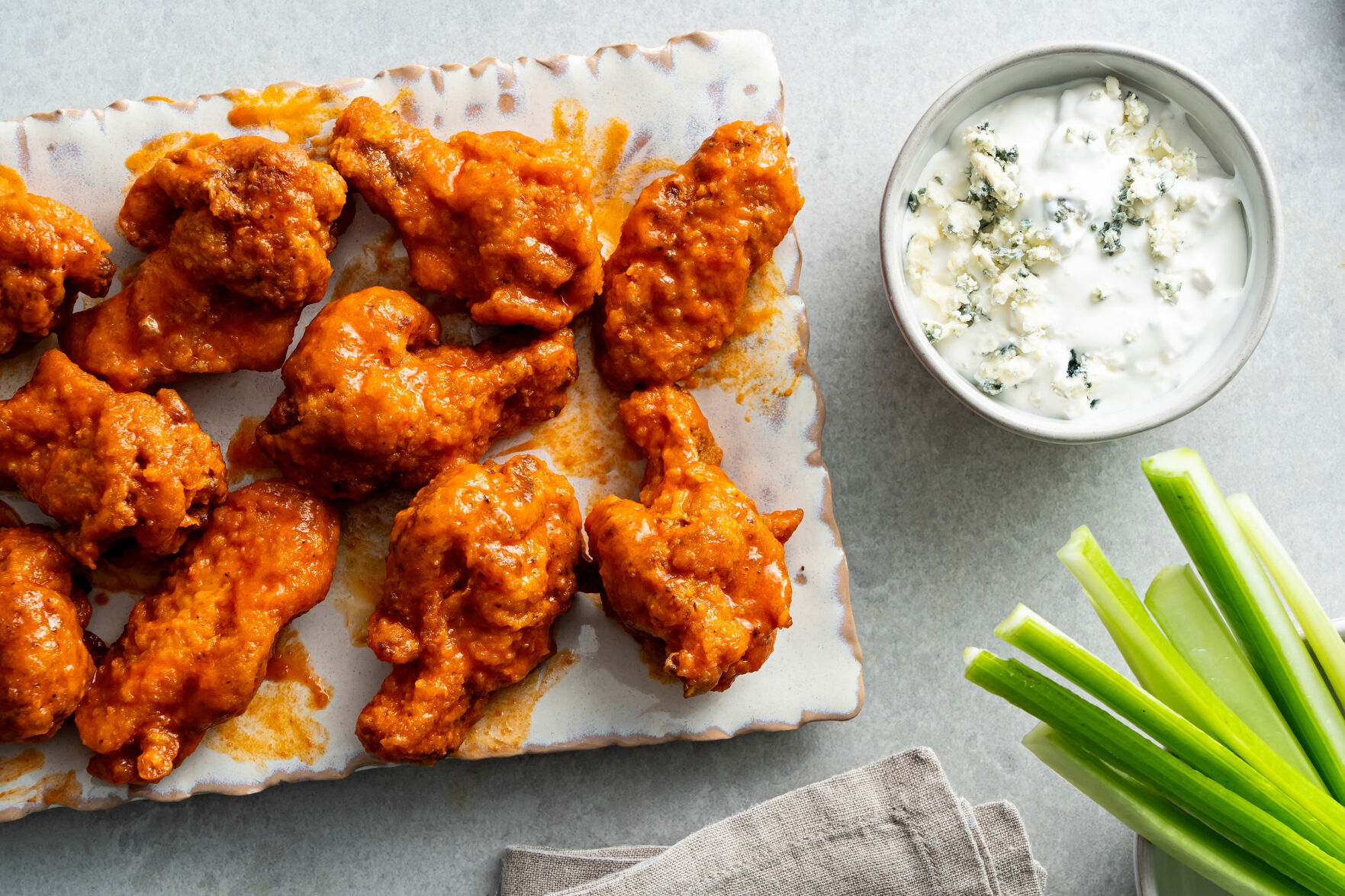 These Buffalo wings are an extra crispy way to celebrate the