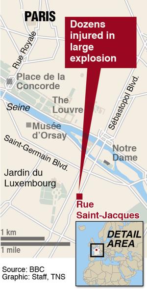 37 people injured, 4 seriously, in Paris blast