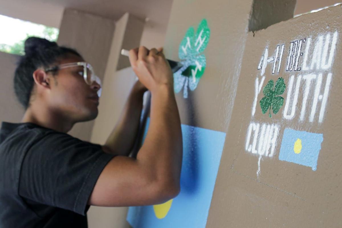 4-H Belau Youth Club cleans, paints bus stops