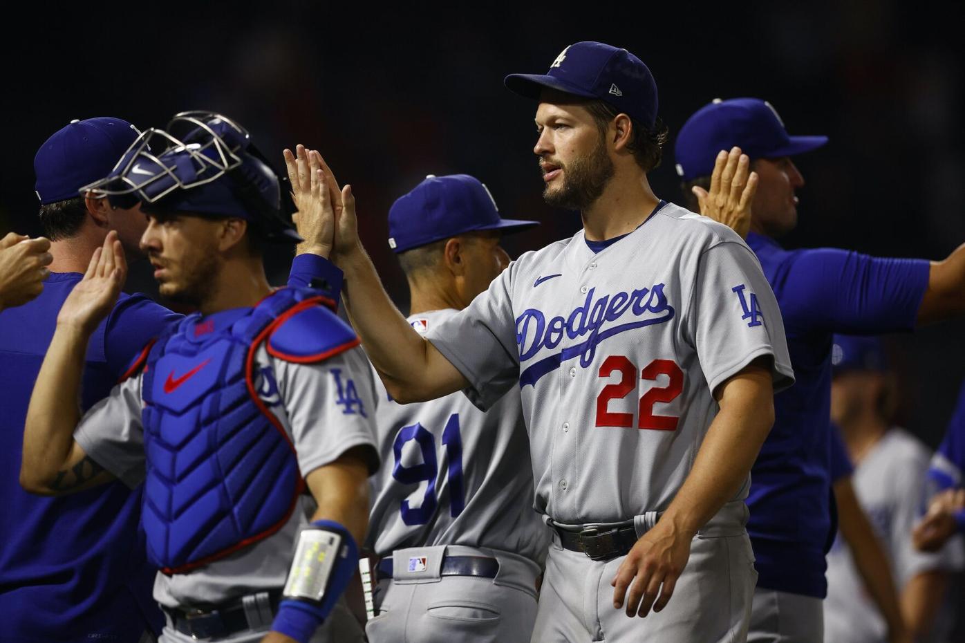 Kershaw takes perfect game into 8th, Dodgers rout Angels 9-1