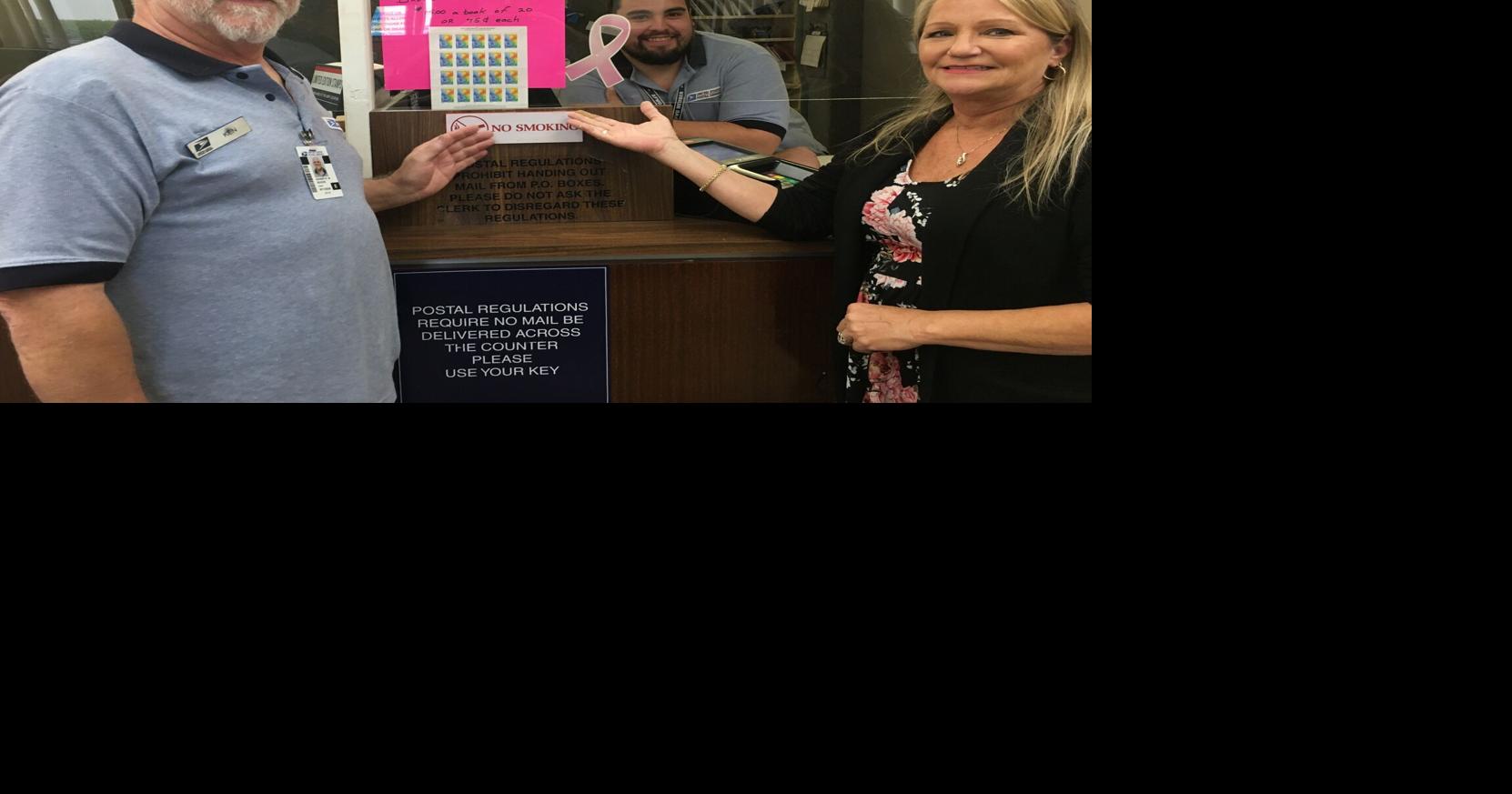 Poteau Post Office in its breast cancer awareness stamp mode this month