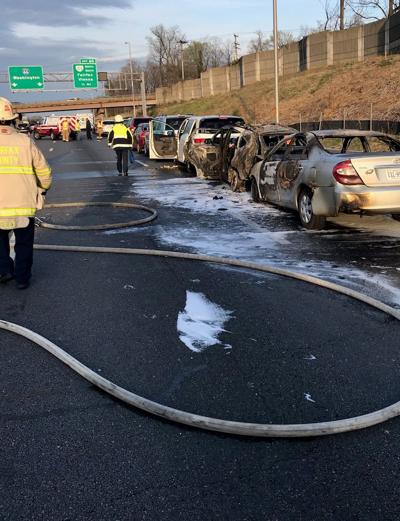 chain-reaction crash on I-66 April 4, 2019