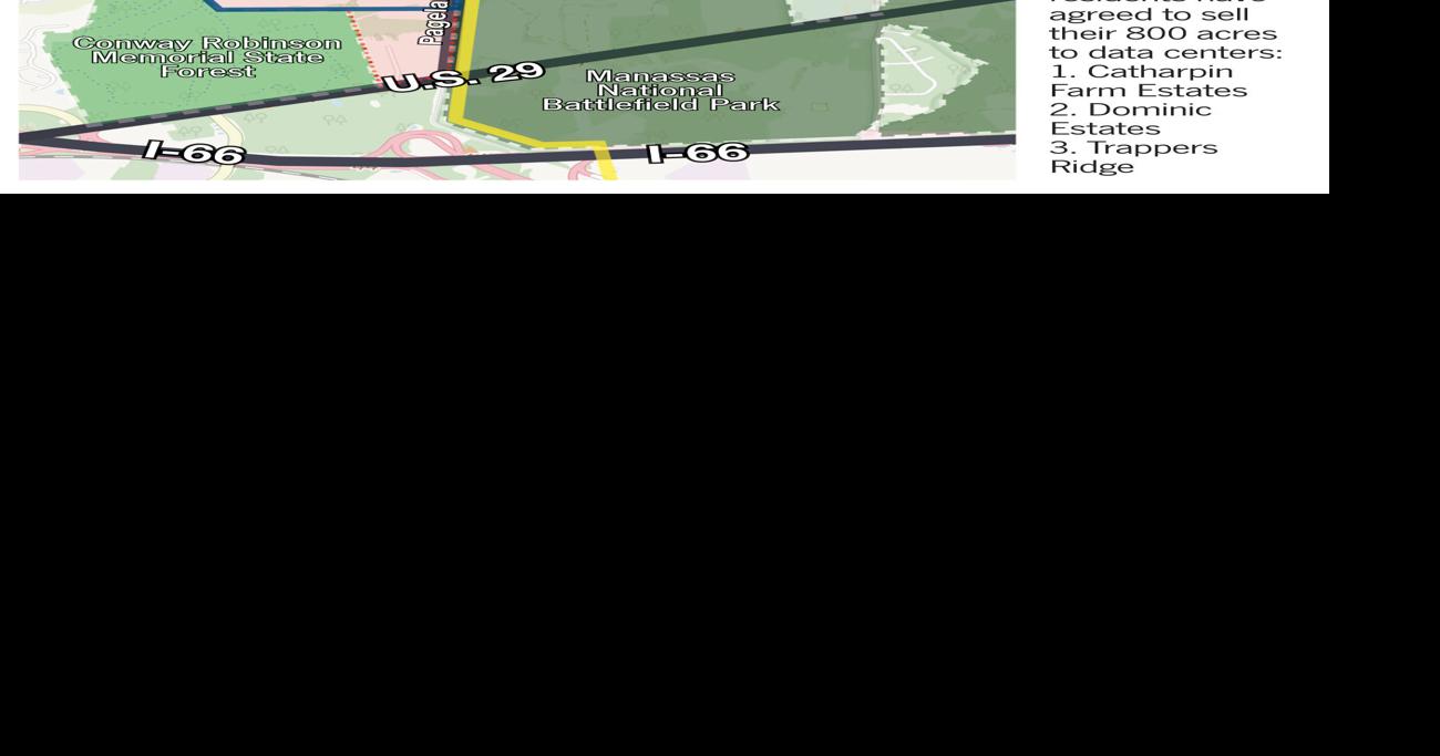 PW digital gateway map that shows subdivisions along pageland land
