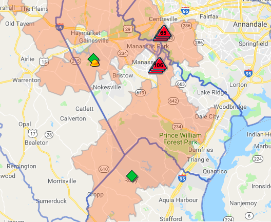 Updated Power Restored To All Prince William Schools Outages