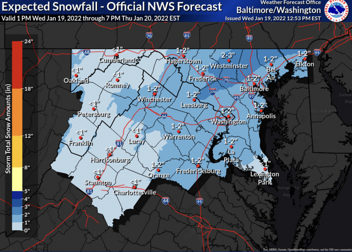 Another 1 to 3 inches of snow expected Thursday, National ...